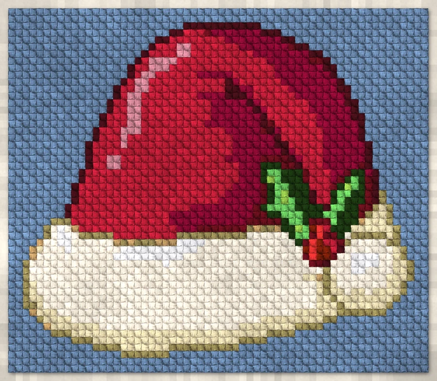 Classic Santa Hat C2C crochet simulation