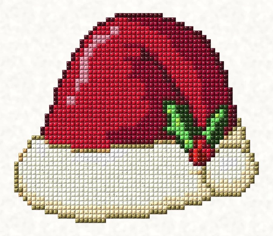 Classic Santa Hat Diamond painting simulation