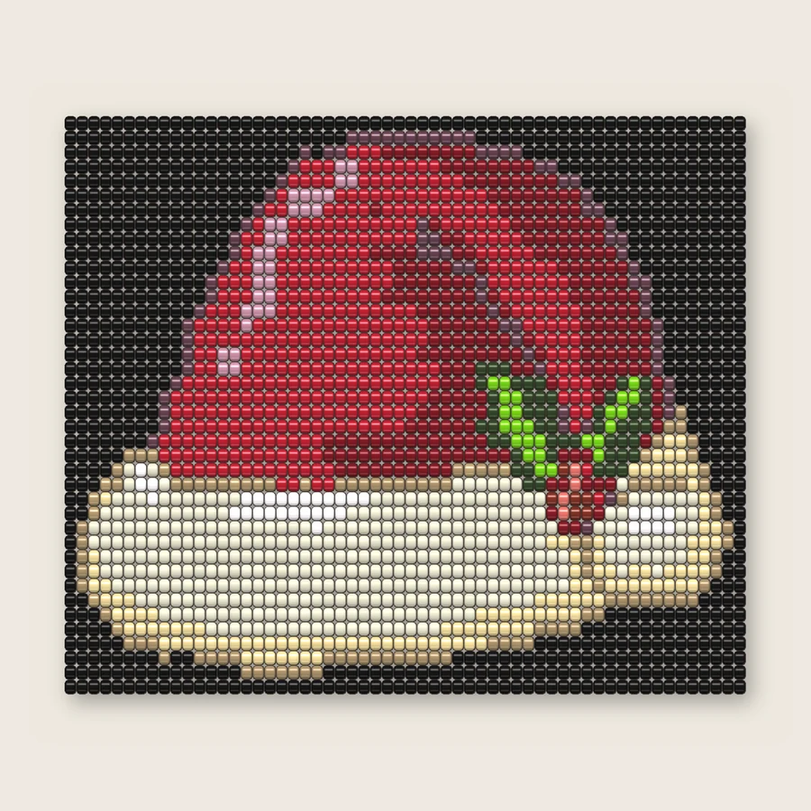 Classic Santa Hat Square stitch simulation