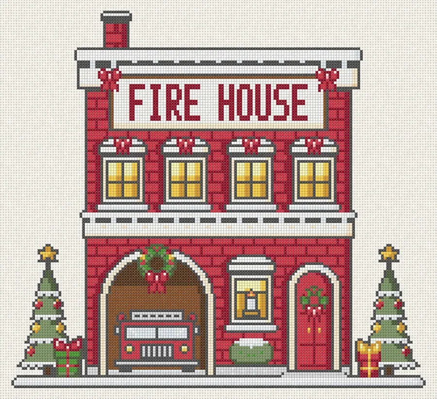 Fire House in cross-stitch (computer simulation)