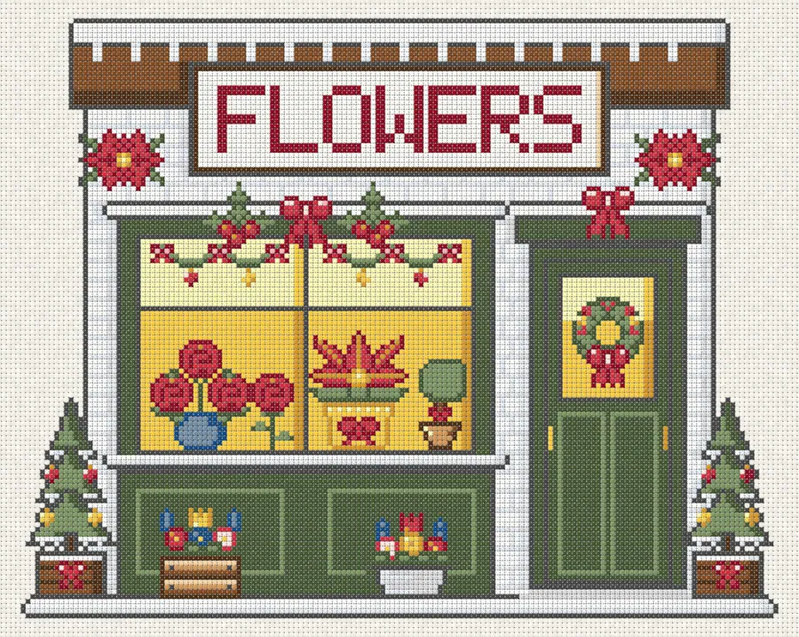 Florist in cross-stitch (computer simulation)