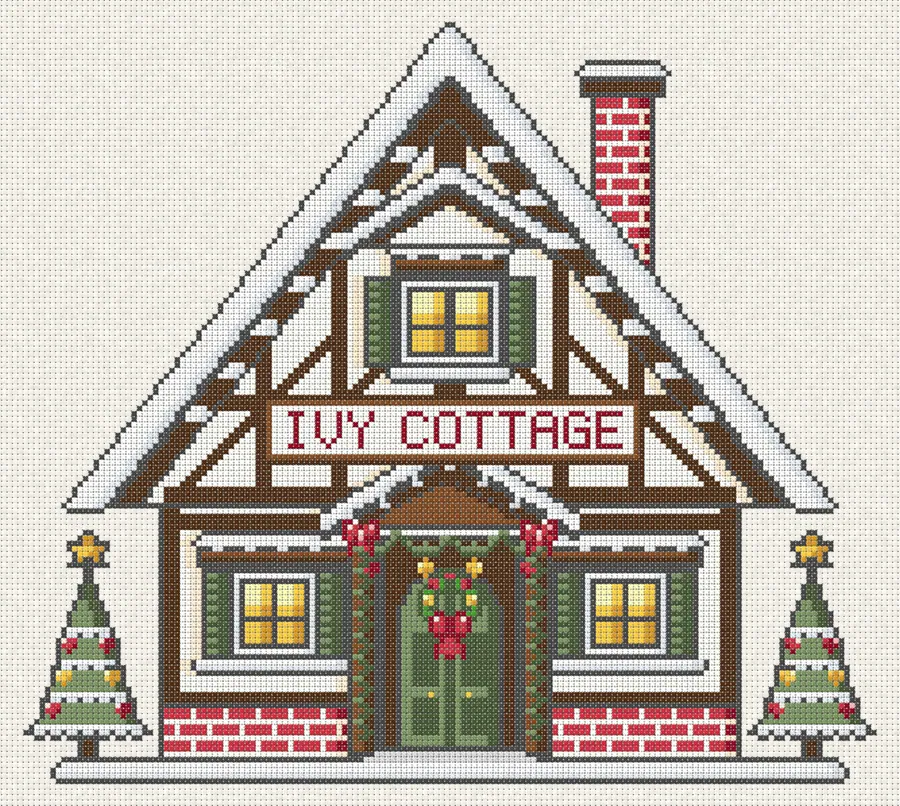 Ivy Cottage in cross-stitch (computer simulation)