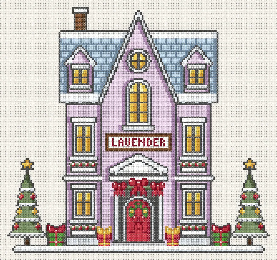 Lavender House in cross-stitch (computer simulation)