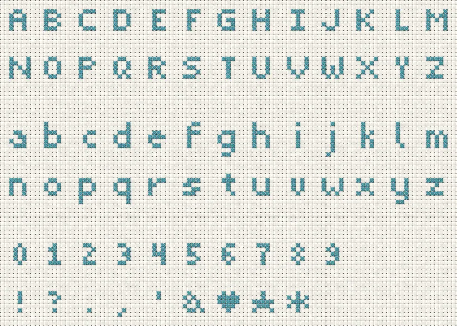 Mini Alphabet in cross-stitch (computer simulation)