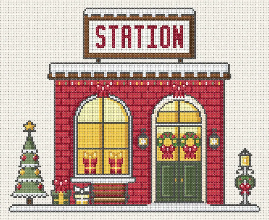 Station in cross-stitch (computer simulation)