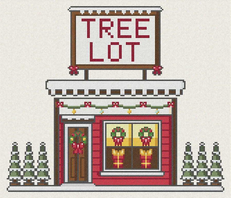 Tree Lot in cross-stitch (computer simulation)
